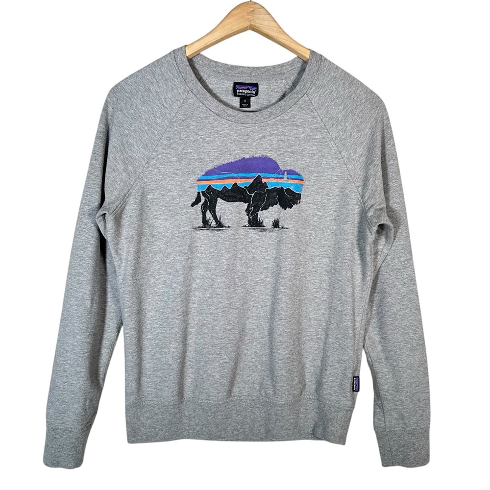 PATAGONIA Fitz Roy Bison Ahnya Organic Cotton Crew Sweatshirt - Picture 2 of 10